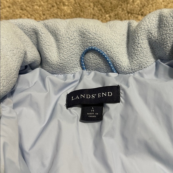 Land's End Quilted Blue Puffer Jacket Girls Size 14 Size Large - Picture 4 of 8
